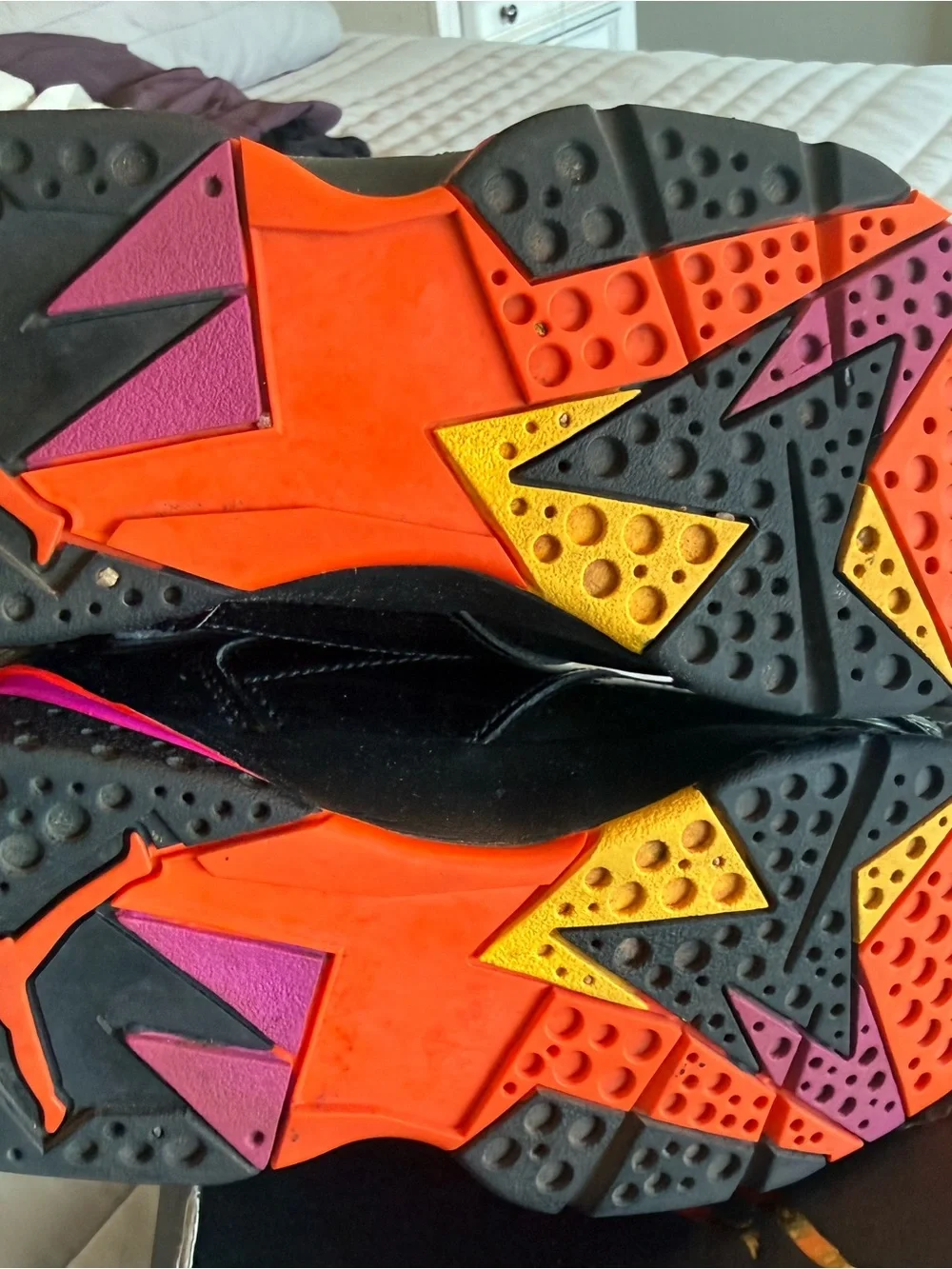 Air Jordan 7 Retro Black Patent Women’s Size 6 Black Red Sneakers